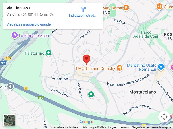 Via Cina, 451, 00144 Roma RM